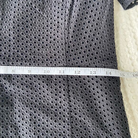 J. Crew Black Eyelet A line Dress Women's size 2 - Picture 8 of 10